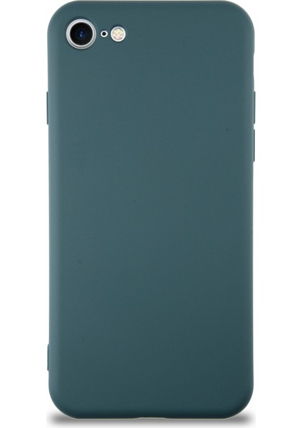 Caseworld Apple iPhone 7 Kapak Içi Kadife Kamera Korumalı Lansman Silikon Kılıf - Yeşil
