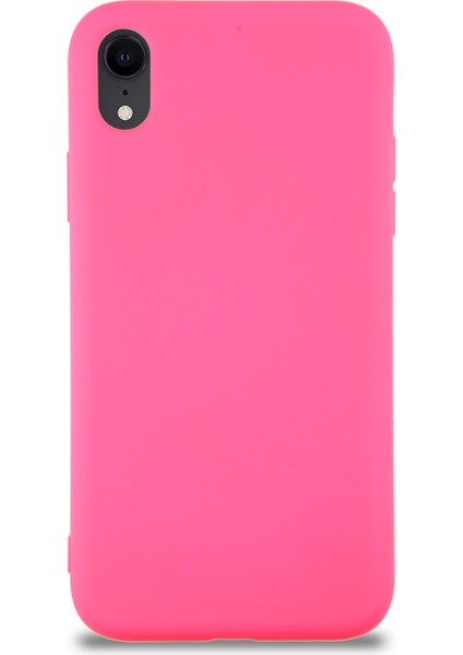 Caseworld Apple iPhone Xr Kapak Içi Kadife Lansman Silikon Kılıf - Neon Pembe
