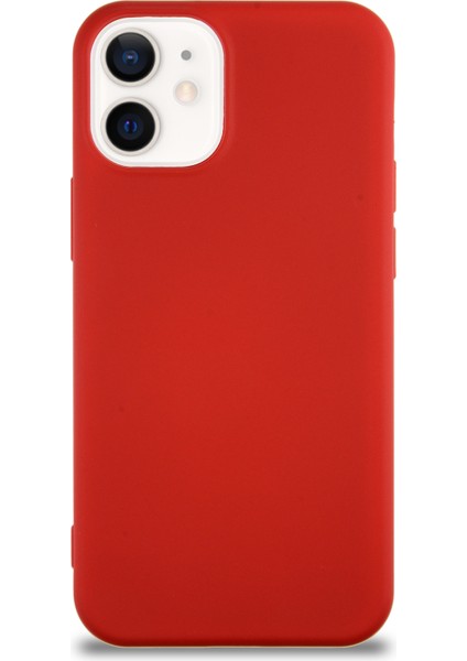 Caseworld Apple iPhone 12 Mini Kapak Içi Kadife Lansman Silikon Kılıf - Kırmızı