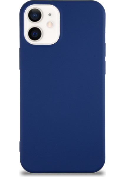 Caseworld Apple iPhone 12 Mini Kapak Içi Kadife Lansman Silikon Kılıf - Lacivert
