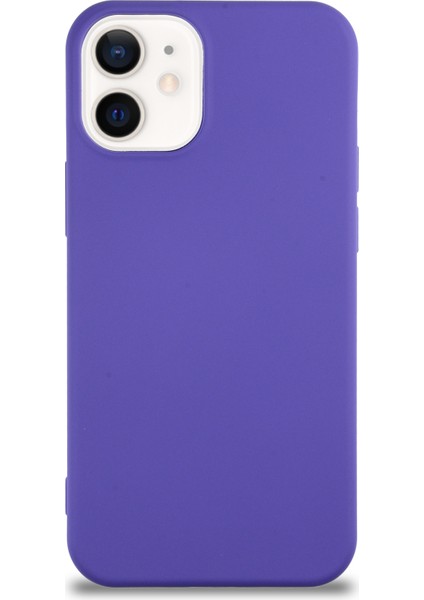 Caseworld Apple iPhone 12 Mini Kapak Içi Kadife Lansman Silikon Kılıf - Mor