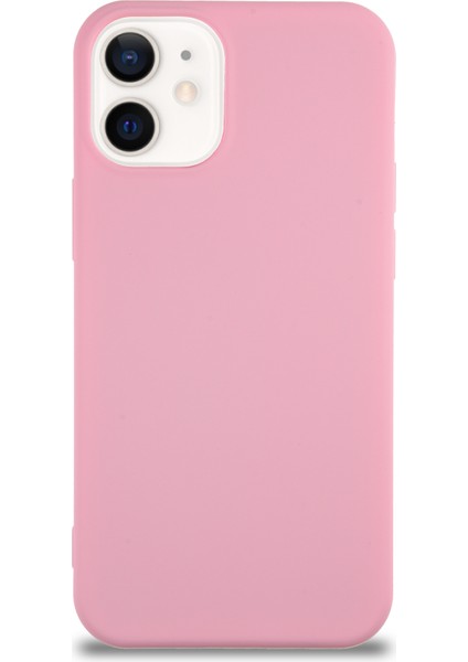 Caseworld Apple iPhone 12 Mini Kapak Içi Kadife Lansman Silikon Kılıf - Pembe