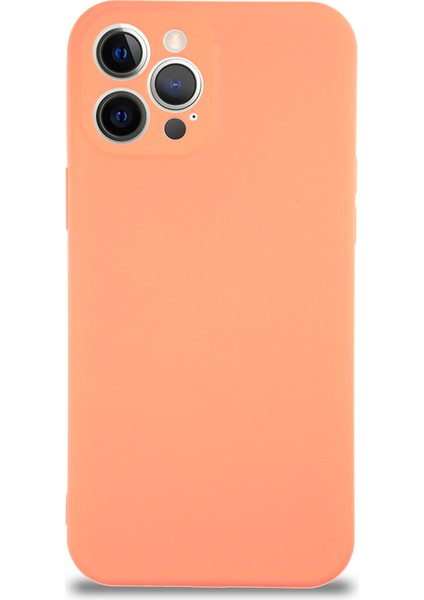 Caseworld Apple iPhone 12 Pro Max Kapak Içi Kadife Lansman Silikon Kılıf - Turuncu