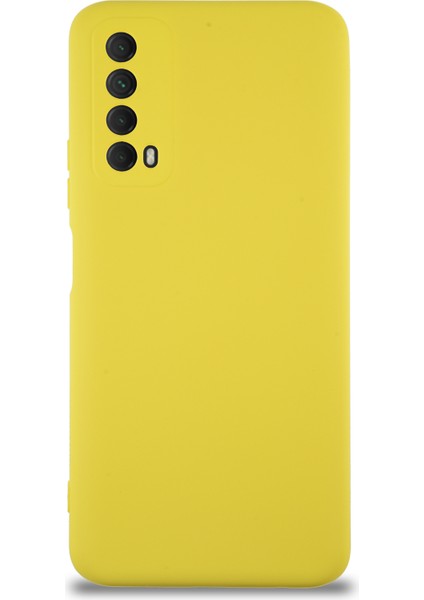 Caseworld Huawei P Smart 2021 Kapak Içi Kadife Kamera Korumalı Lansman Silikon Kılıf - Sarı