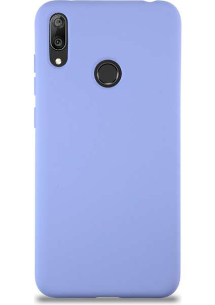 Caseworld Huawei Y7 2019 Kapak Içi Kadife Lansman Silikon Kılıf - Lila