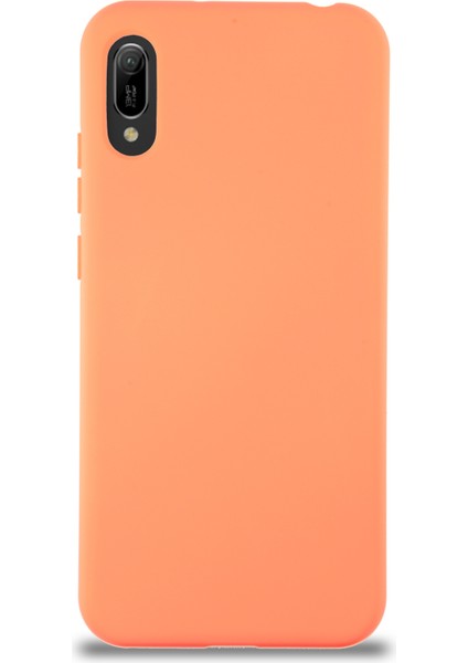 Caseworld Huawei Y6 2019 Kapak Içi Kadife Lansman Silikon Kılıf - Turuncu