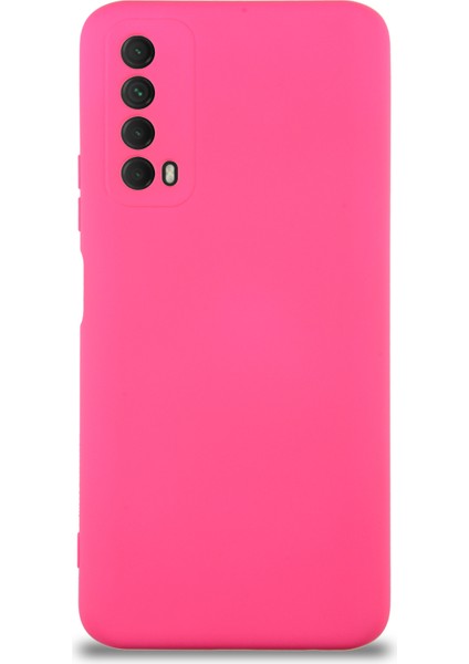 Caseworld Huawei P Smart 2021 Kapak Içi Kadife Kamera Korumalı Lansman Silikon Kılıf - Neon Pembe