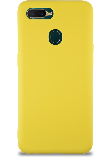 Caseworld Oppo A5S Kapak Içi Kadife Lansman Silikon Kılıf - Sarı