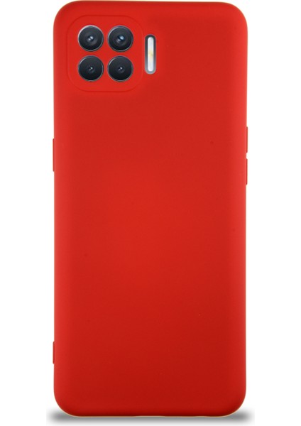 Caseworld Oppo Reno 4 Lite Kapak Içi Kadife Kamera Korumalı Lansman Silikon Kılıf - Kırmızı