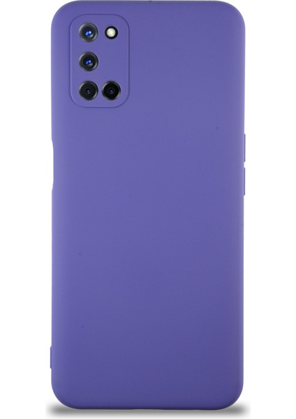 Caseworld Oppo A52 Kapak Içi Kadife Kamera Korumalı Lansman Silikon Kılıf - Mor