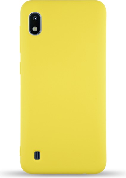 Caseworld Samsung Galaxy A10 Kapak Içi Kadife Lansman Silikon Kılıf - Sarı