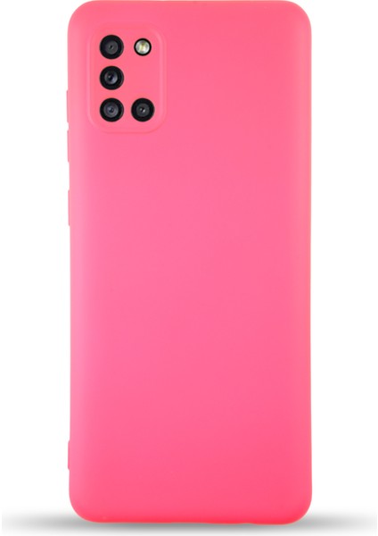 Caseworld Samsung Galaxy A31 Kapak Içi Kadife Kamera Korumalı Lansman Silikon Kılıf - Neon Pembe