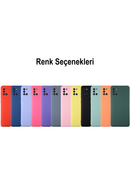Caseworld Samsung Galaxy A31 Kapak Içi Kadife Kamera Korumalı Lansman Silikon Kılıf - Neon Pembe