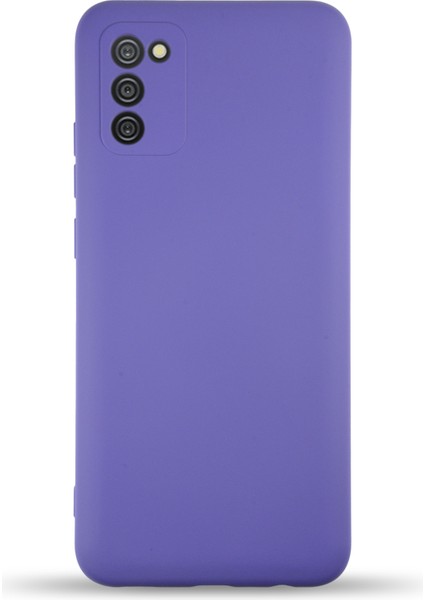 Caseworld Samsung Galaxy A02S Kapak Içi Kadife Kamera Korumalı Lansman Silikon Kılıf - Mor