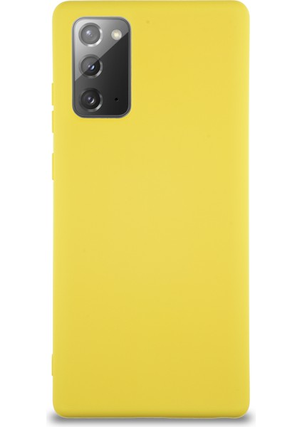 Caseworld Samsung Galaxy Note 20 Kapak Içi Kadife Lansman Silikon Kılıf - Sarı