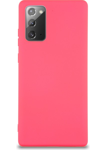 Caseworld Samsung Galaxy Note 20 Kapak Içi Kadife Lansman Silikon Kılıf - Neon Pembe