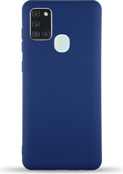 Caseworld Samsung Galaxy A21S Kapak Içi Kadife Lansman Silikon Kılıf - Lacivert