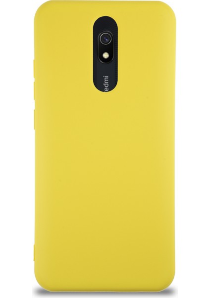 Caseworld Xiaomi Redmi 8 Kapak Içi Kadife Lansman Silikon Kılıf - Sarı