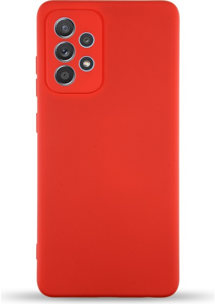 Caseworld Samsung Galaxy A52 Kapak Içi Kadife Kamera Korumalı Lansman Silikon Kılıf - Kırmızı