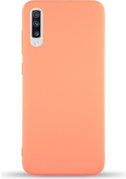 Caseworld Samsung Galaxy A70 Kapak Içi Kadife Lansman Silikon Kılıf - Turuncu