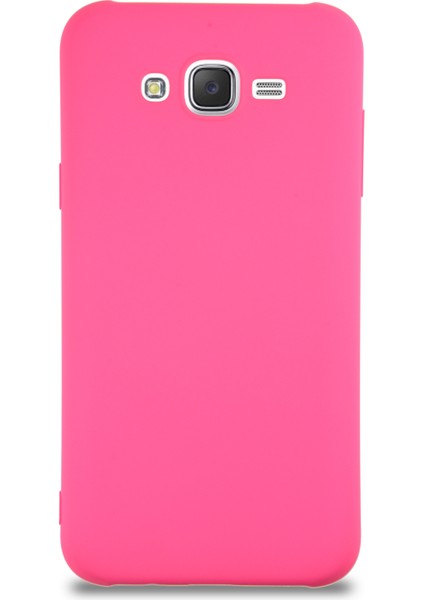 Caseworld Samsung Galaxy J7 Core Kapak Içi Kadife Lansman Silikon Kılıf - Neon Pembe