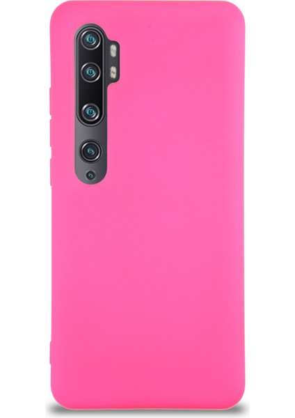 Caseworld Xiaomi Mi Note 10 Pro Kapak Içi Kadife Lansman Silikon Kılıf - Neon Pembe