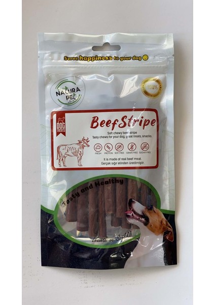 Eco Natura Pet Beef Strape Yumuşak Biftek Şeritleri Köpek Ödülü 100 gr