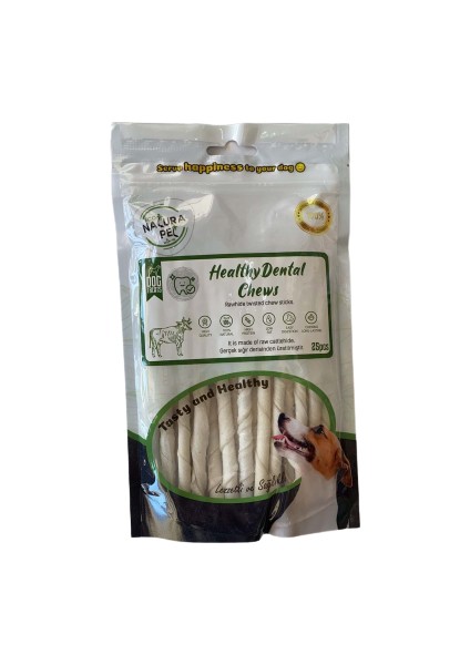 Eco Natura Pet Healty Dental Chews Beyaz Burgu Kemik 13 cm 25*li 150 gr