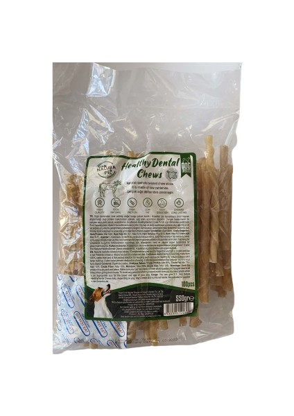 Eco Natura Pet Healty Dental Chews Beyaz Burgu Kemik 13CM 100*LÜ 550GR