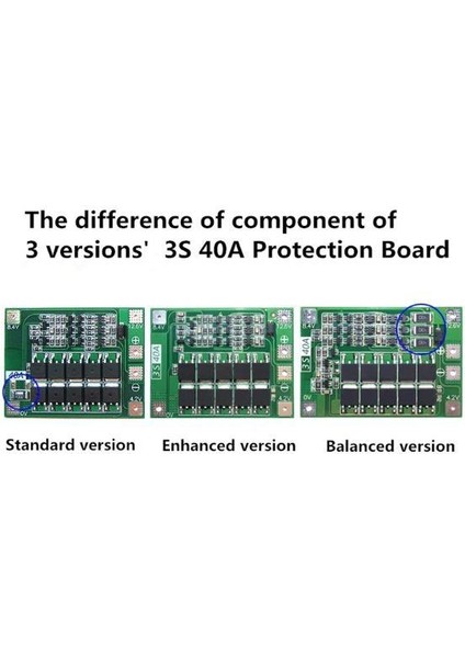 3s 40A 12.6V Bms Koruma Kartı Lityum Batarya 18650 26650 Li-Ion Lipo Protection Module