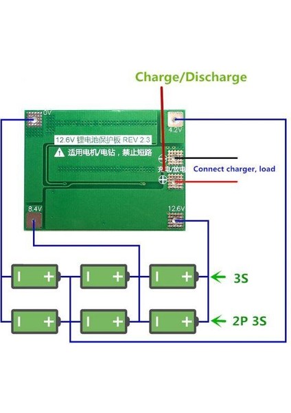 3s 40A 12.6V Bms Koruma Kartı Lityum Batarya 18650 26650 Li-Ion Lipo Protection Module