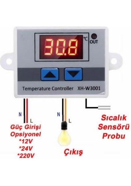 XH-W3001 12V Dc Dijital Termostat (Sıcaklık Kontrol Devresi)