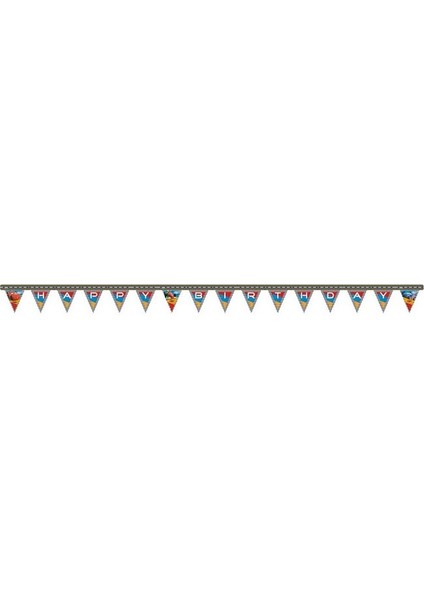 Cars Happy Birthday Flama Banner ( Bayrak Şeklinde) 2,2m