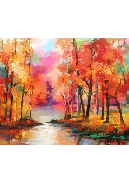 Sonbaharın Rengi Sayılarla Boyama Seti 40 x 50 cm