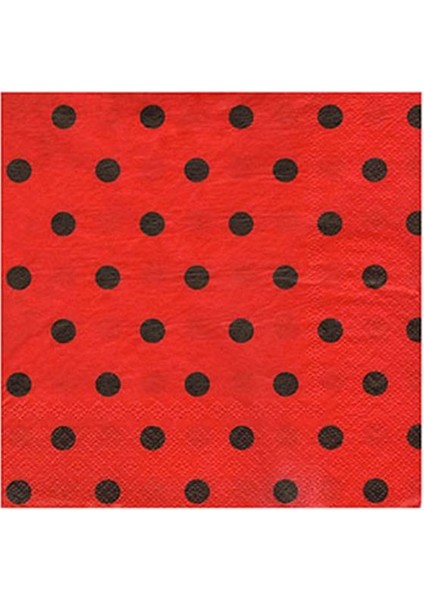 Peçete Siyah Puanlı Kırmızı 20'li fiyatları