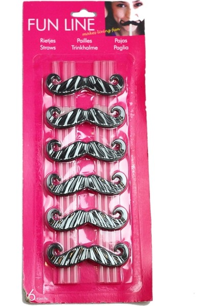 Pipet Bıyıklı Siyah 6'lı