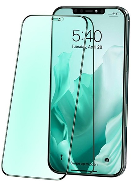 Iphone 12- 12 Pro 6.1 Anti -Blue Green Light Göz Korumalı Tempered Full Ekran Koruyucu - Siyah fiyatları