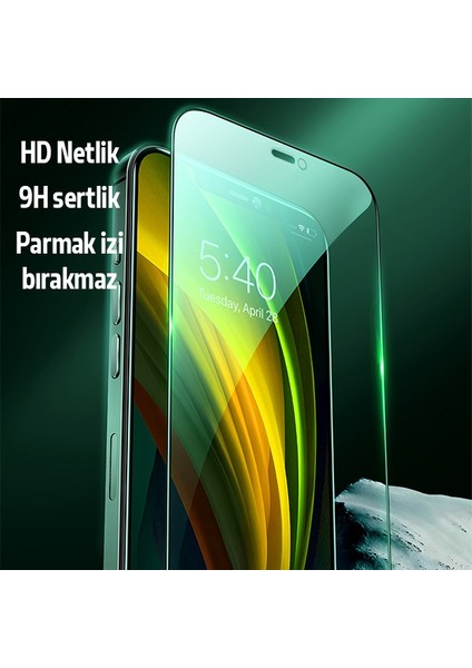 Iphone 12 Pro Max Anti -Blue Green Light Göz Korumalı Tempered Full Ekran Koruyucu - Siyah indirimleri