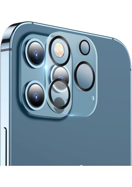 Iphone 12 Pro Max 3D Full Tempered Glass Cam Kamera Koruyucu - Şeffaf