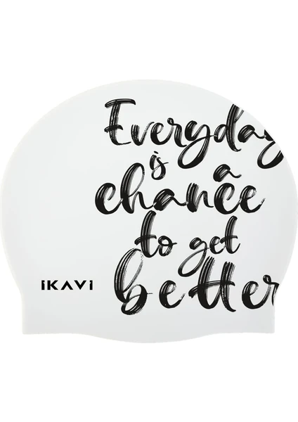 İkavi Everyday İs A Chance To Get Better Baskılı Beyaz Silikon Bone