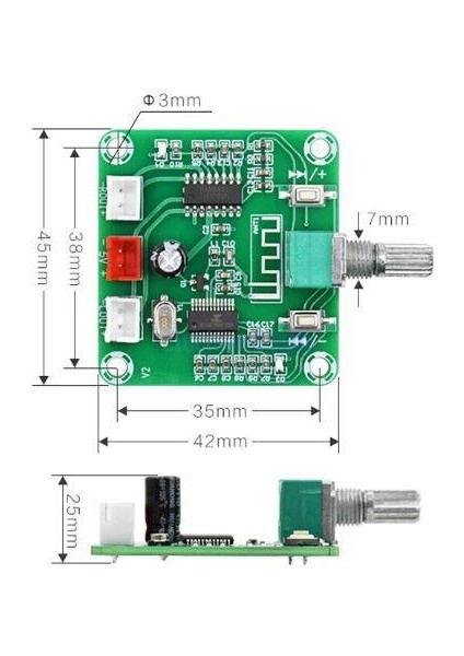 XH-A158 PAM8403 Bluetooth 5.0 Ses Amplifikatörü Devre Kartı  Modülü