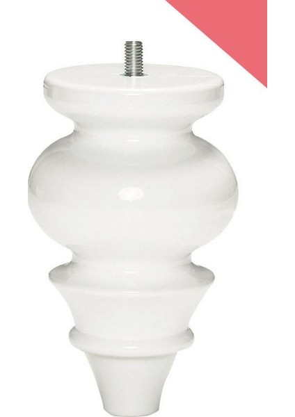 Safir 18 cm Beyaz Modern Mobilya Ayağı (4 Adet)