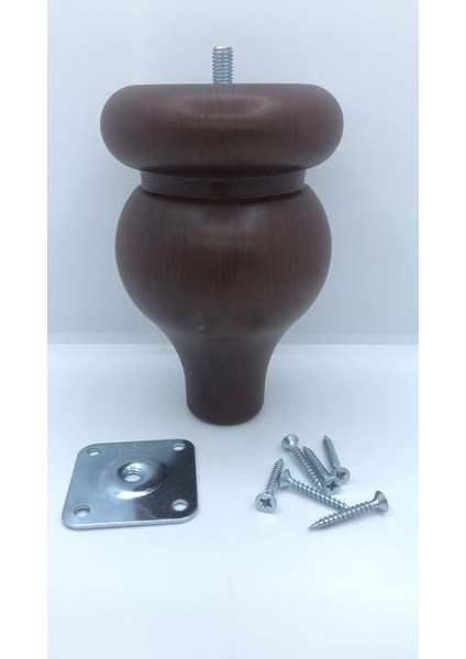 Sembol 14 cm Ceviz Vidalı Mobilya Ayağı (4 Adet)
