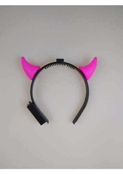 Cadılar Bayramı Halloween Taç Şeytan Boynuz Pembe Işıklı