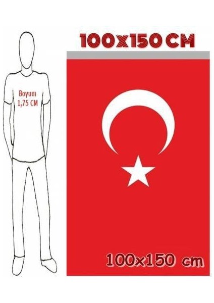 Partiyeri Türk Bayrağı 100X150 cm Buket Bayrakçılık