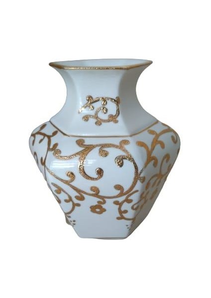 Köşeli Vazo 15 cm Dekor NO:3678 B.altın