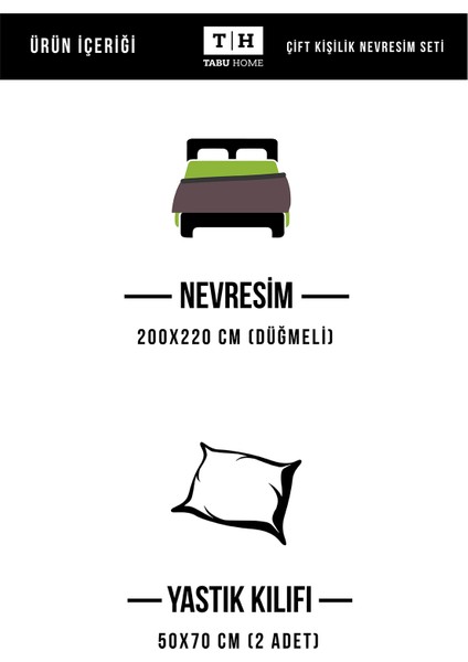 Parure Dallı Gri Çift Kişilik Nevresim Seti