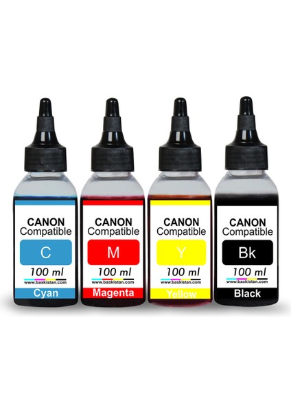 Baskistan Photo Ink (Akıllı Mürekkep) Goink Yazıcılar Için Mürekkep Seti 4X100 ml