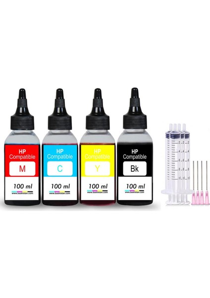 Deskjet 3785 Mürekkep Seti 4X100 ml (Muadil) 3000 Sayfa Baskı
