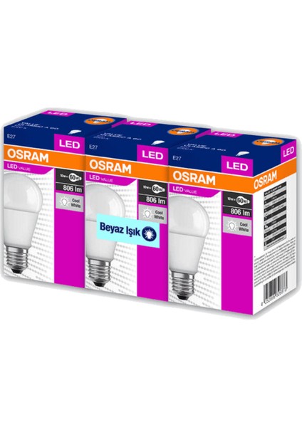 10 Adet Osram 8.5W LED Ampul